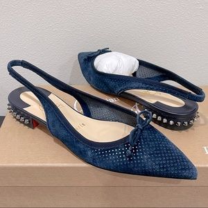 Christian Louboutin Hall Slingback Velours Flats